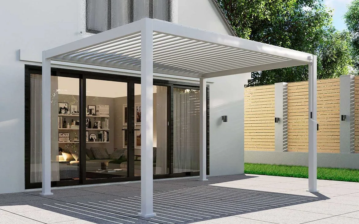 Manual bioclimatic pergola installation 1